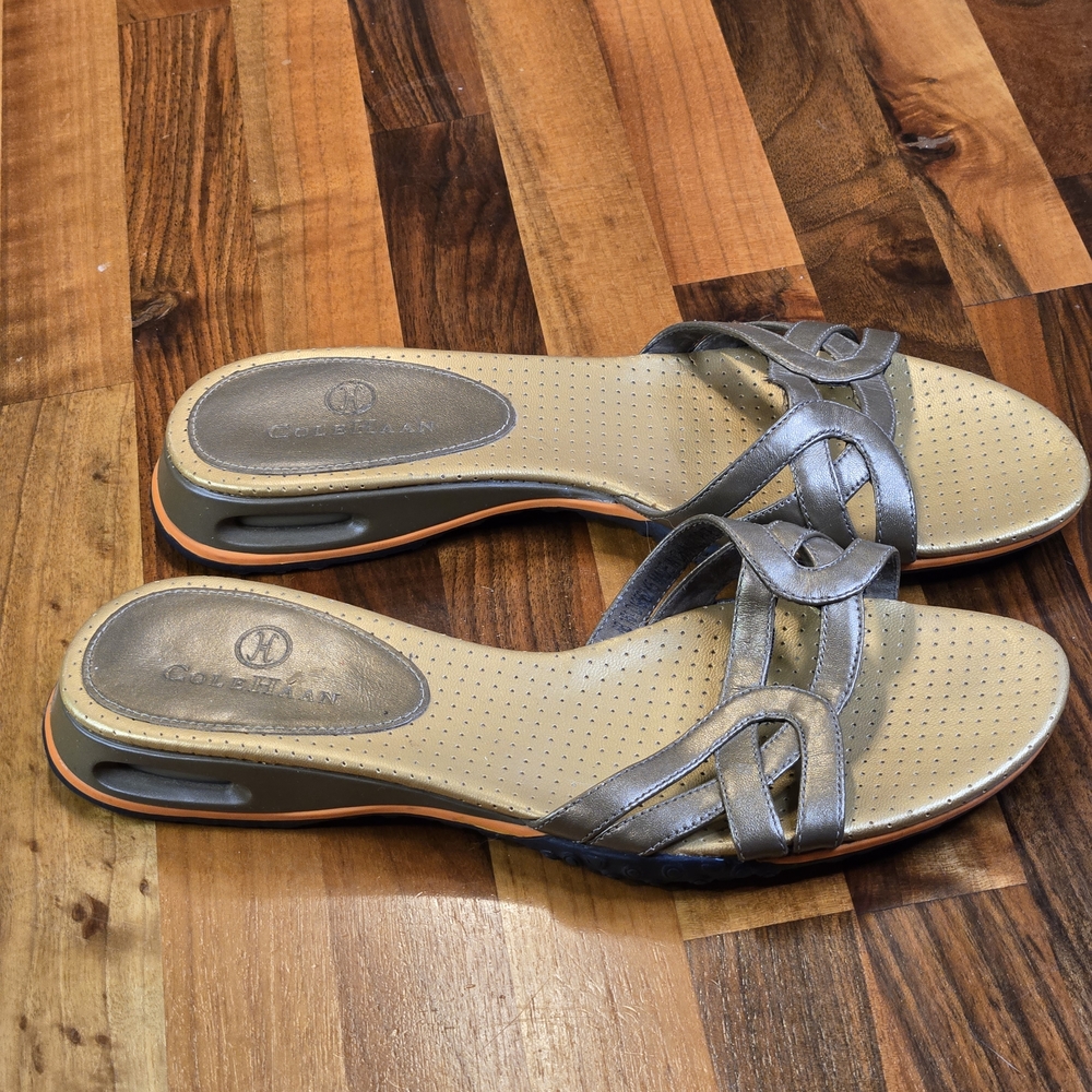 ​Cole Haan x Nike Air Metallic Strappy Slide Sandals
